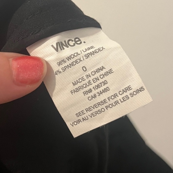 VINCE Strapping Trousers Black Low Rise Pants White Racer Stripe Size 0 - Picture 12 of 15